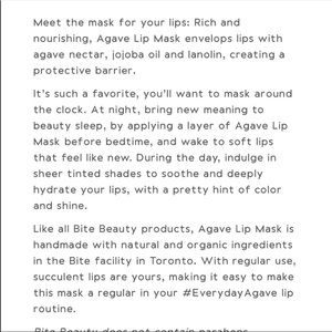 Bite Beauty Makeup - $10 Bundle Item 💕 Bite Beauty Agave Lip Mask Bite Beauty Makeup - $10 Bundle Item 💕 Bite Beauty Agave Lip Mask